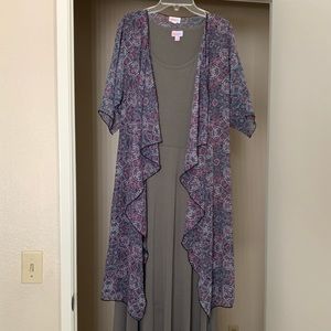 Small LuLaRoe Shirley Kimono Purple, Blue, & Pink